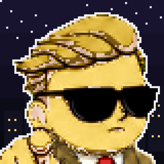 Pixel Street Bets #1043 — Penthouse Night background, Point At You pose